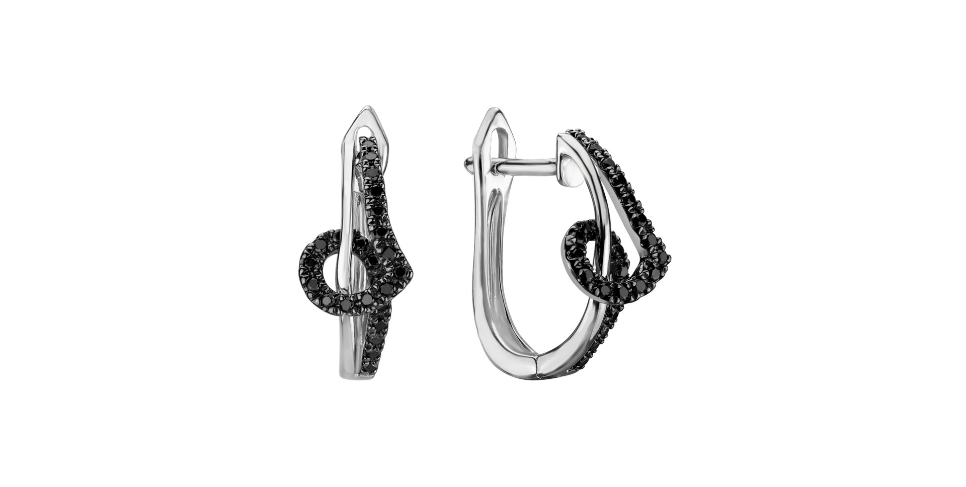 Náušnice s černými diamanty Shine Melody