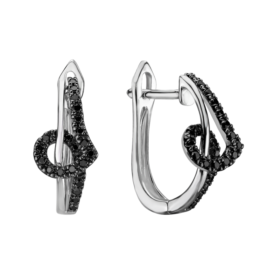 Náušnice s černými diamanty Shine Melody