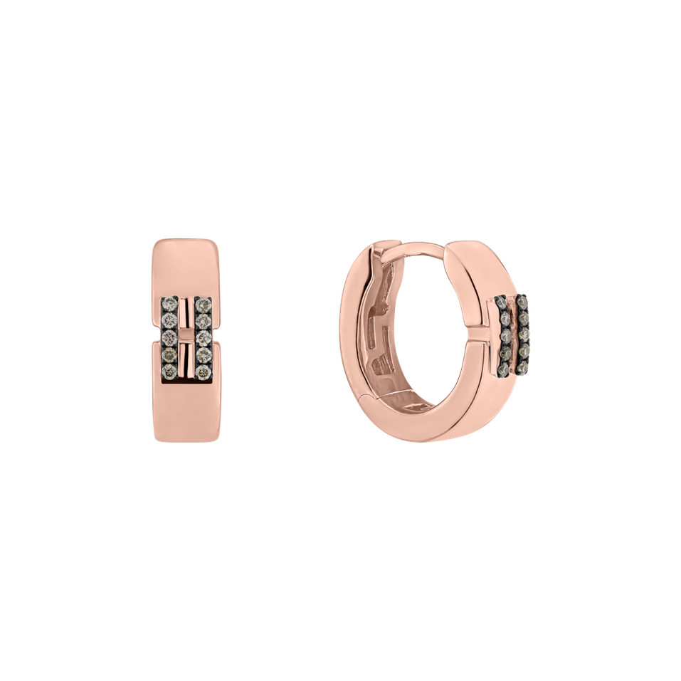 Náušnice s hnědými diamanty Lady Gleam