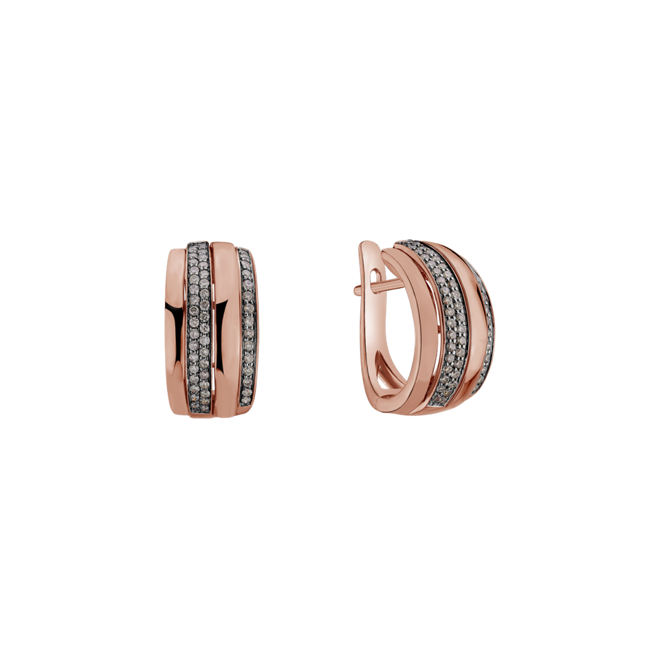 Náušnice s hnědými diamanty Exquisite Feeling