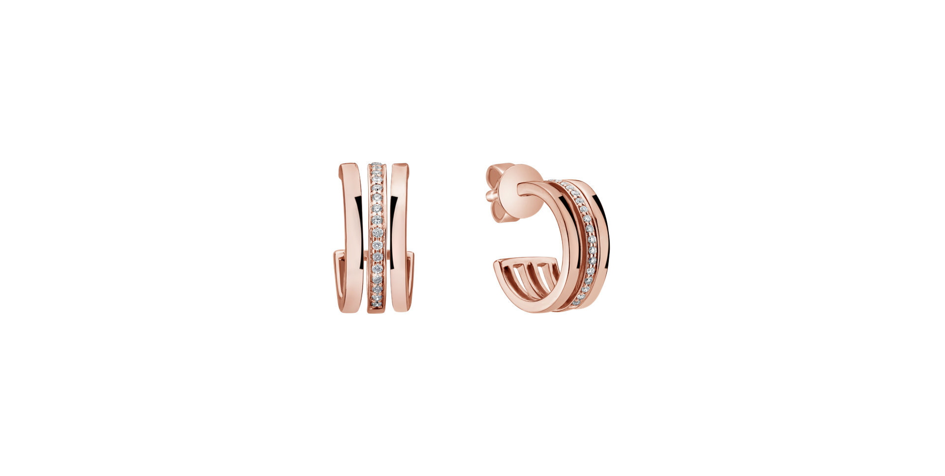 Náušnice s diamanty Parallel Glow