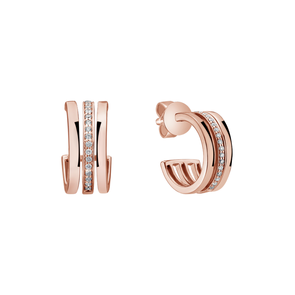 Náušnice s diamanty Parallel Glow