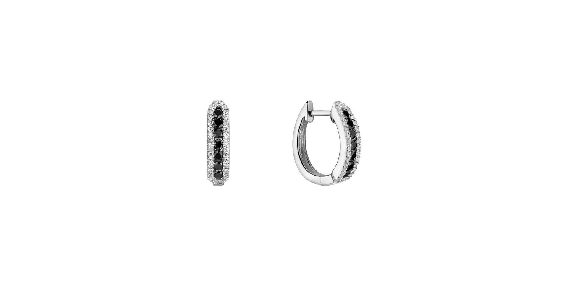 Náušnice s bílými a černými diamanty Midnight Dream
