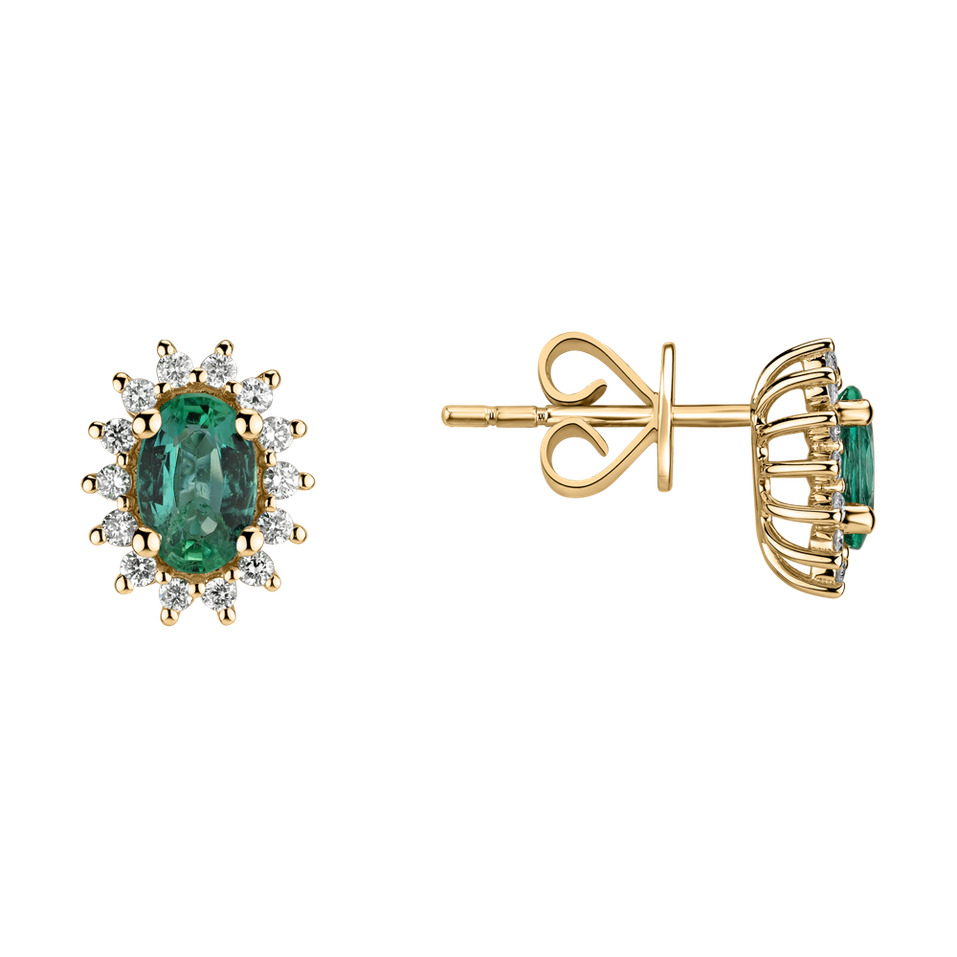 Náušnice se smaragdem a diamanty Princess Sparkle