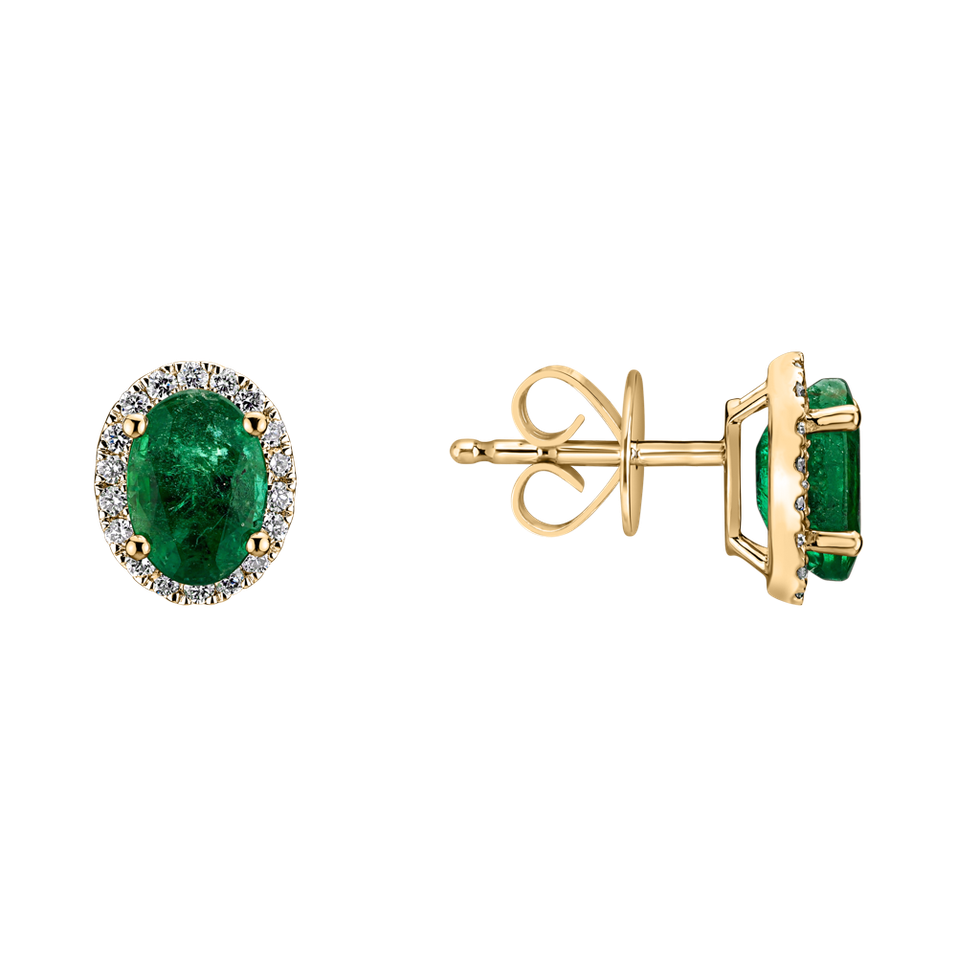 Náušnice se smaragdem a diamanty Imperial Allegory