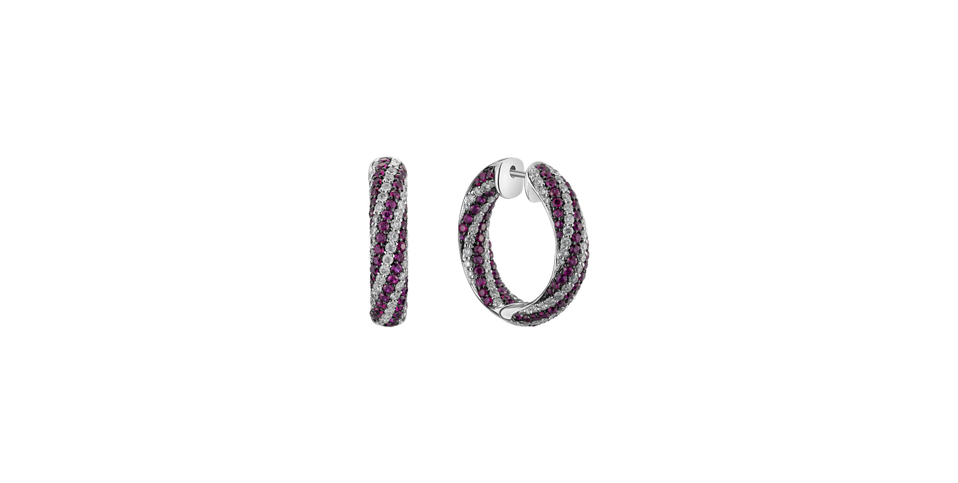 Náušnice s diamanty a rubíny Element of Air