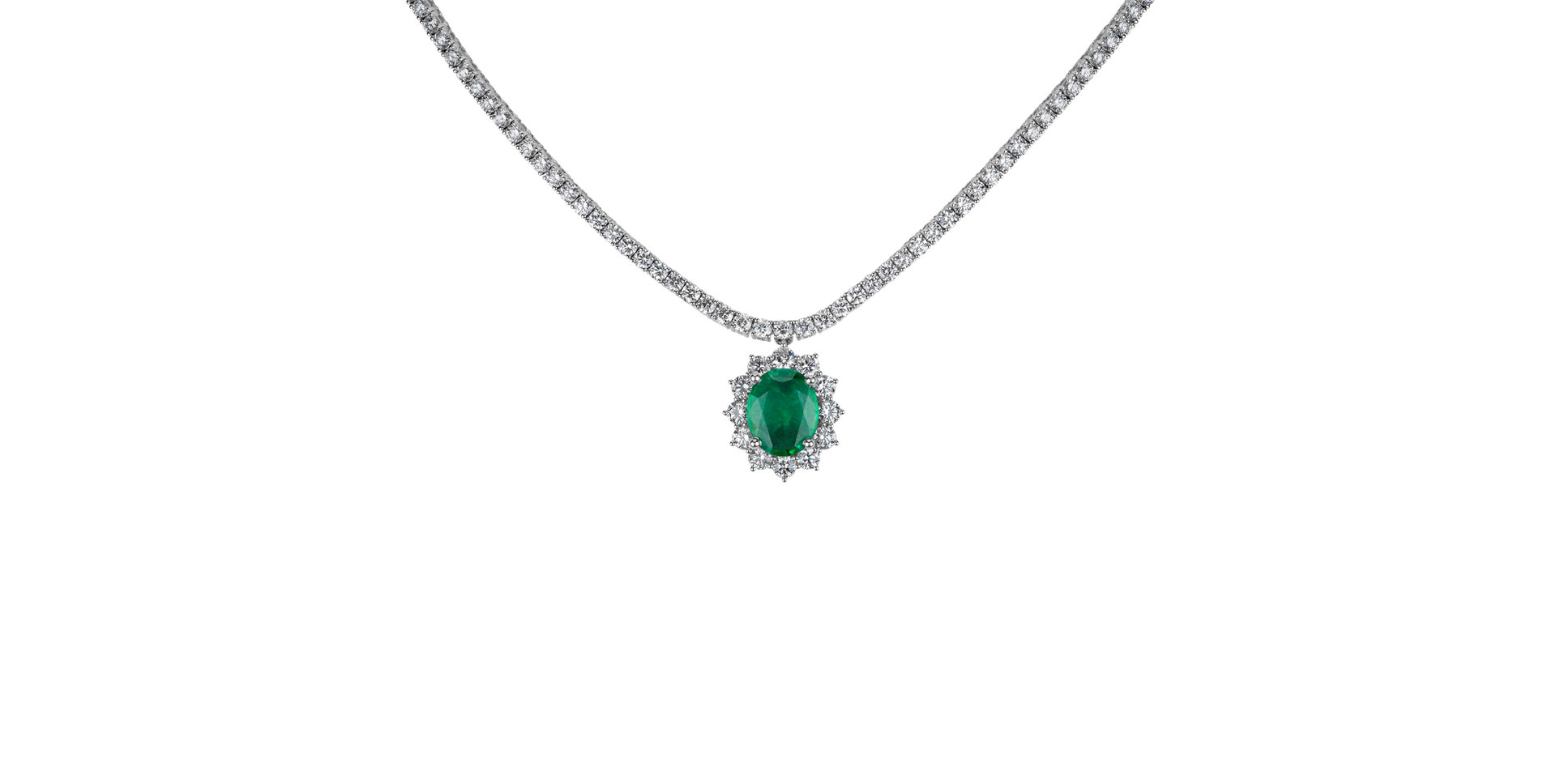 Náhrdelník se smaragdem a diamanty Royal Treasure