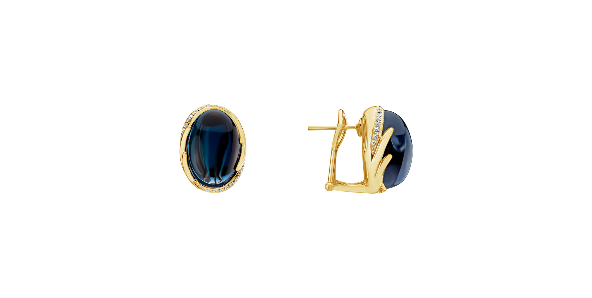 Náušnice s topazem a diamanty Mystic Blossom