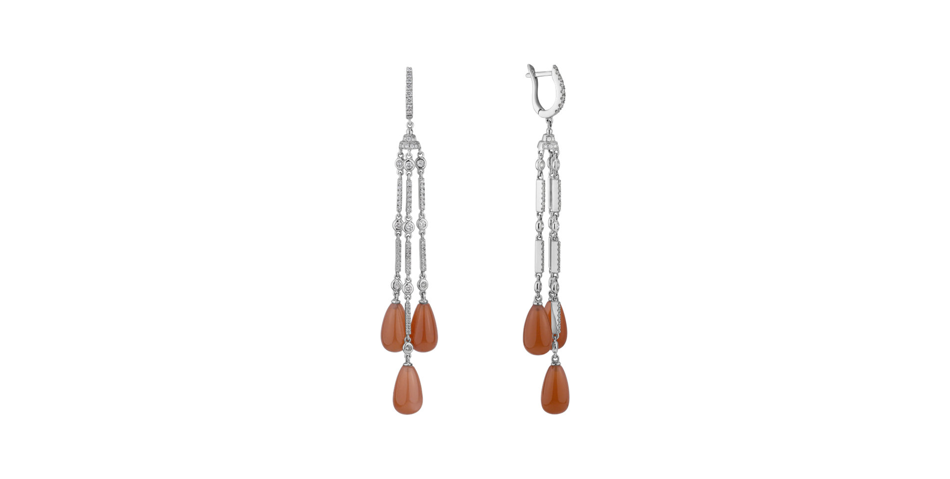 Náušnice s diamanty a karneoly Royal Dazzle