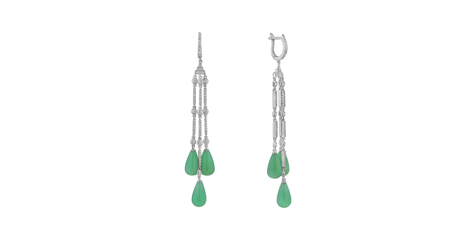 Náušnice s diamanty a chalcedony Royal Dazzle