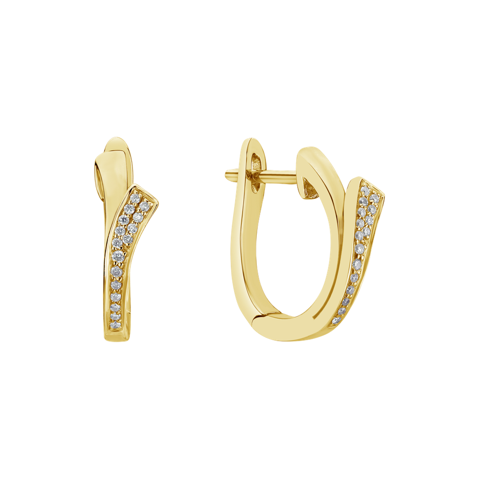 Náušnice s diamanty Brilliant Wave