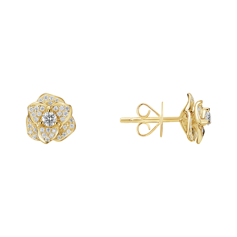 Náušnice s diamanty Flower Wish