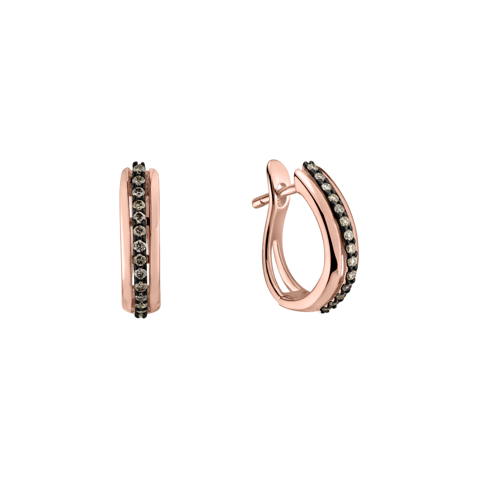 Náušnice s hnědými diamanty Pure Soul