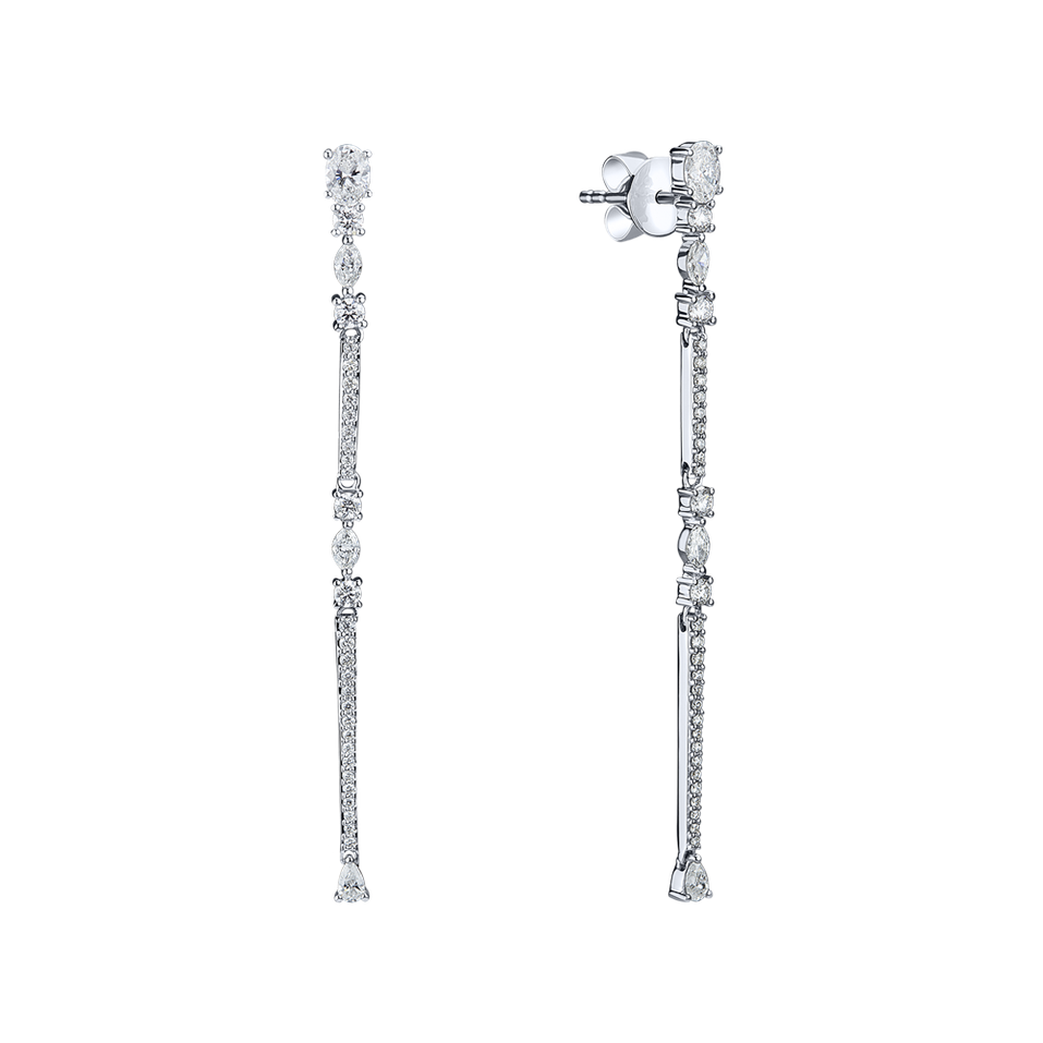 Náušnice s diamanty Waterfall Secret