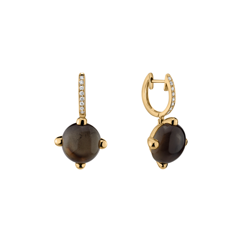 Náušnice s quartzem a diamanty Rainbow Space