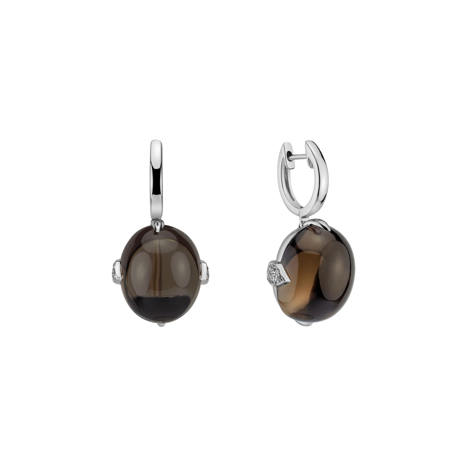 Náušnice s quartzem a diamanty Shining Grace