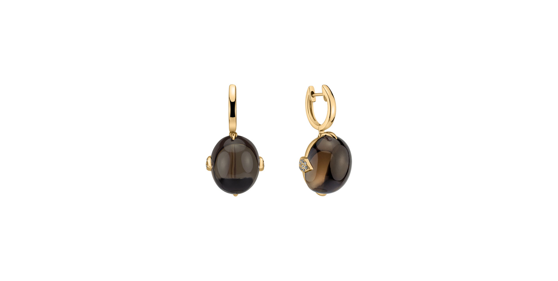 Náušnice s quartzem a diamanty Shining Grace