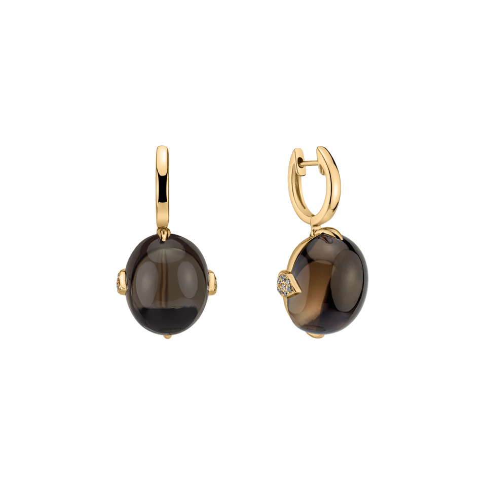 Náušnice s quartzem a diamanty Shining Grace