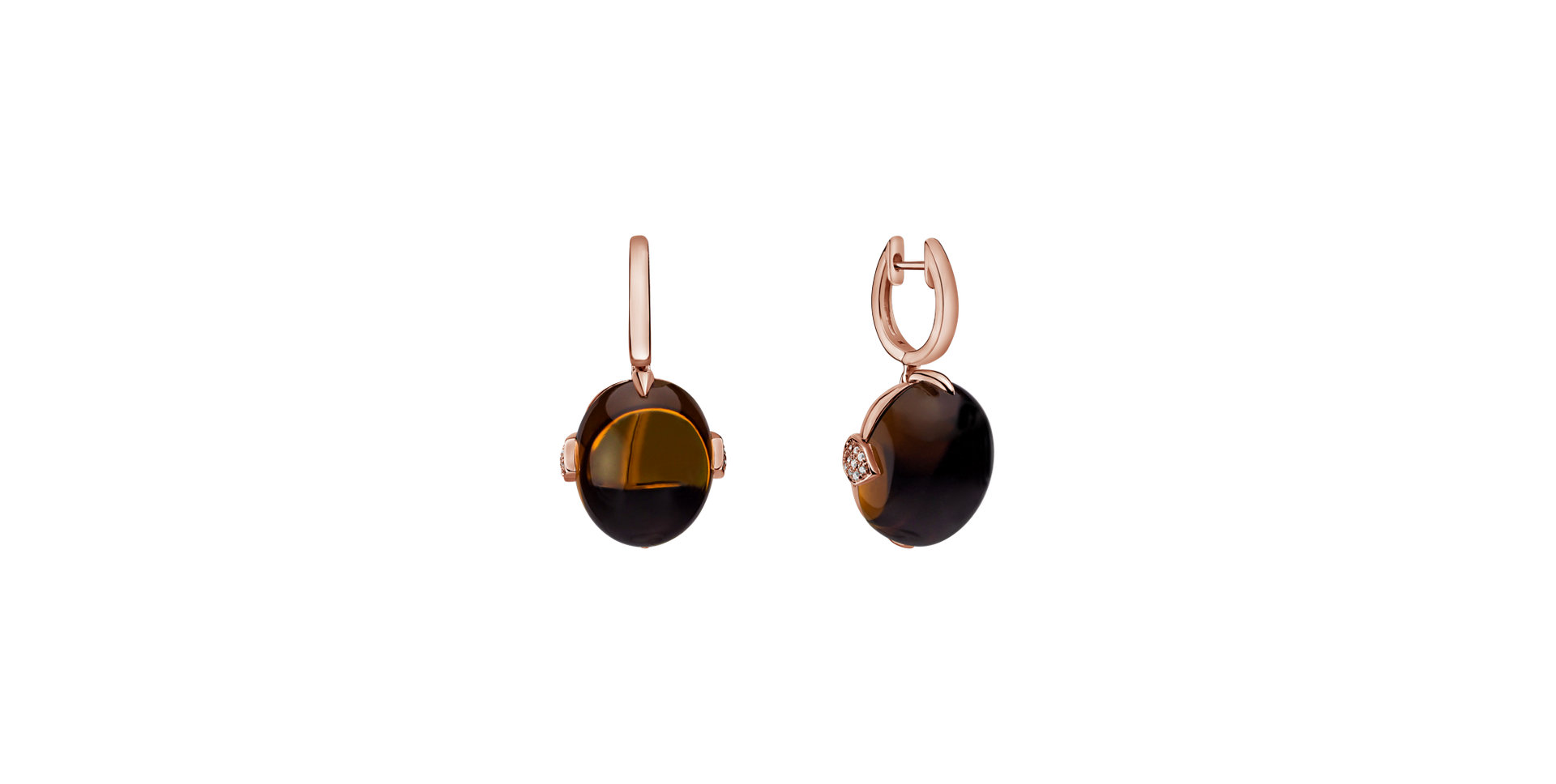 Náušnice s quartzem a diamanty Shining Grace