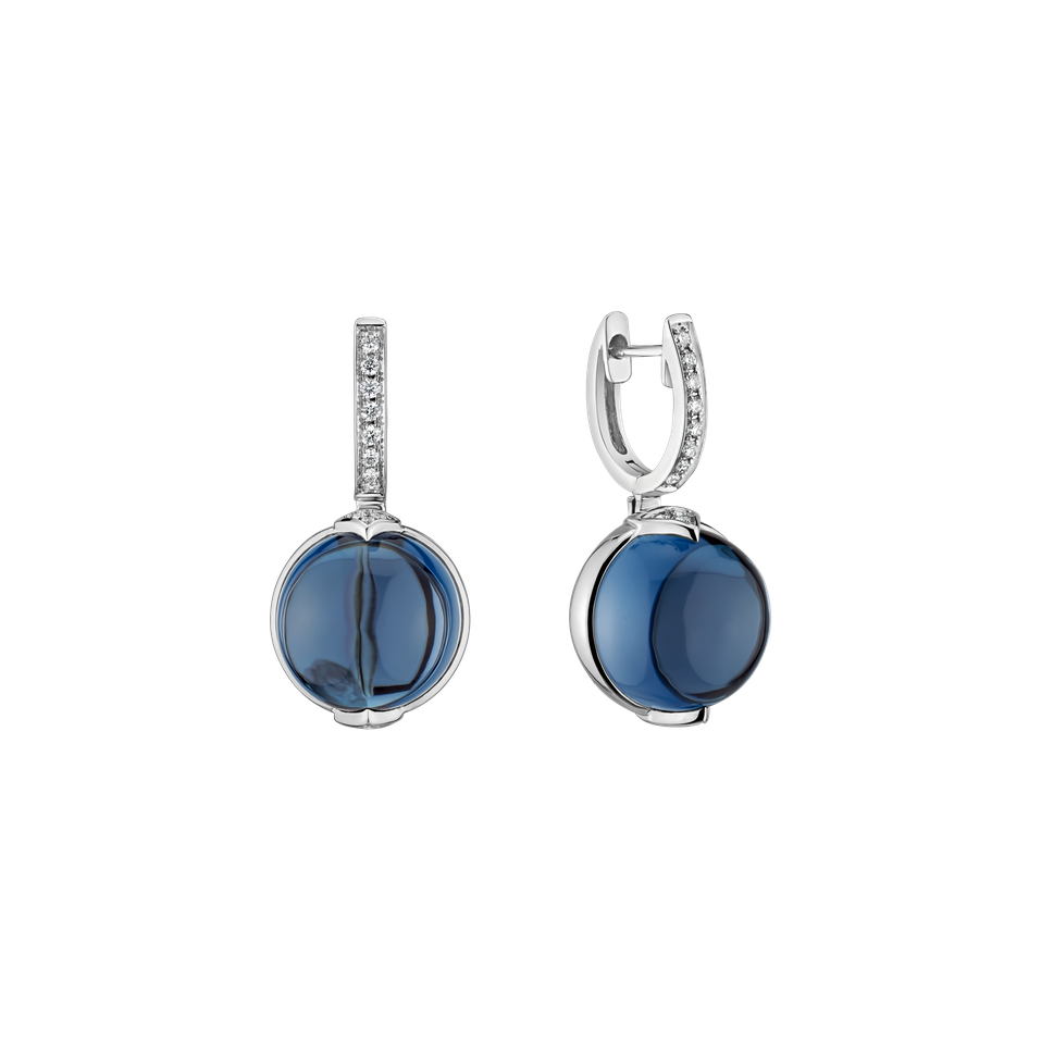 Náušnice s topazem a diamanty Fairy Blossom