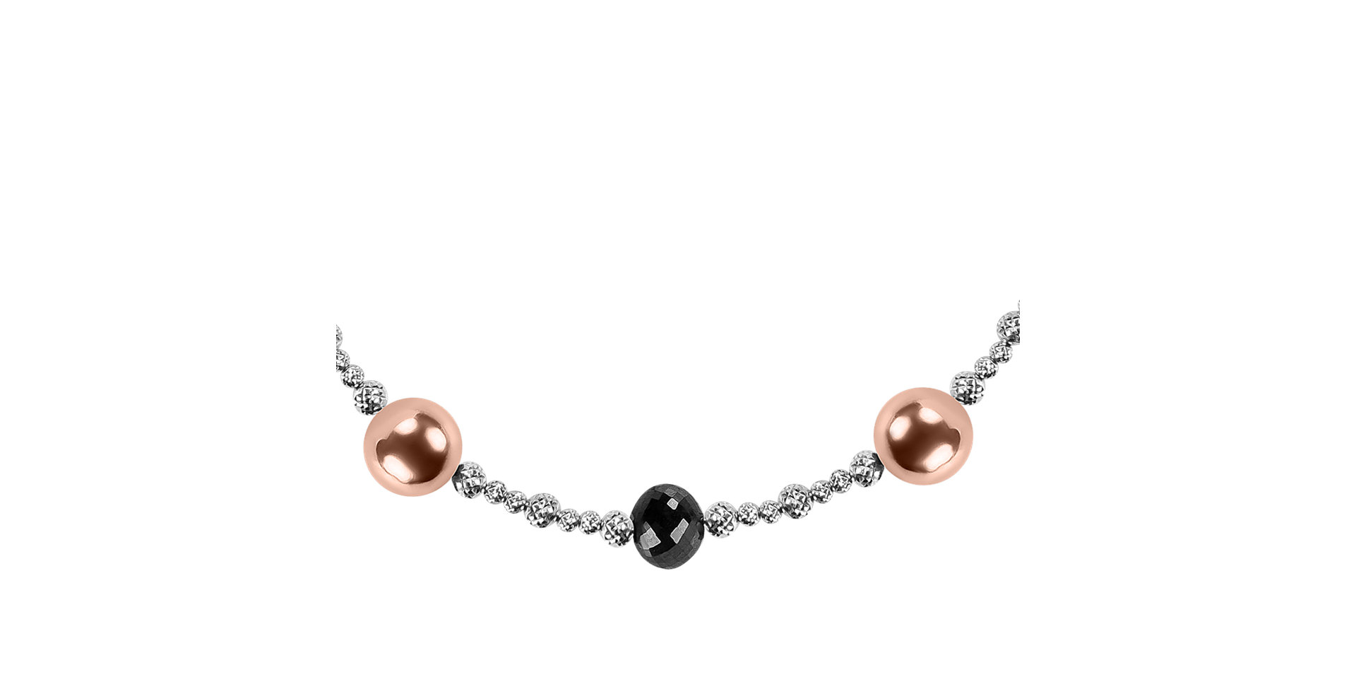 Náramek s černými a bílými diamanty Nathan