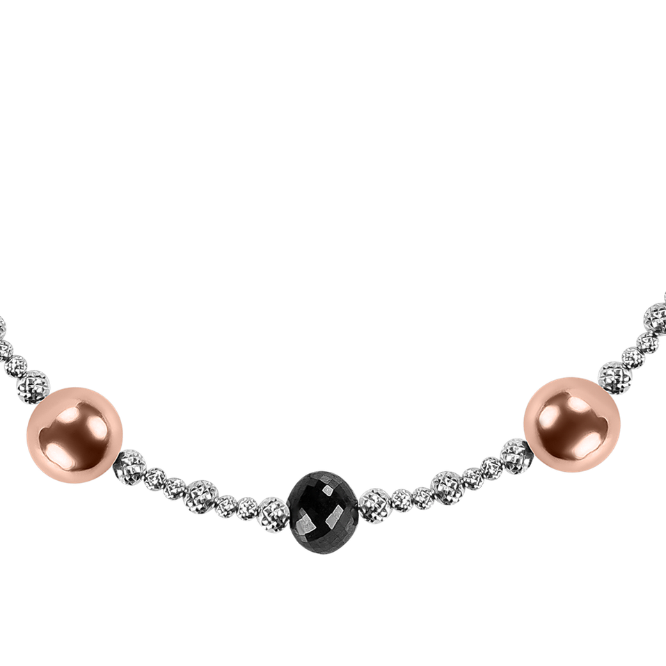 Náramek s černými a bílými diamanty Nathan