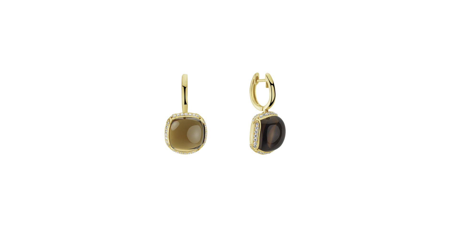 Náušnice s quartzem a diamanty Mystic Drop