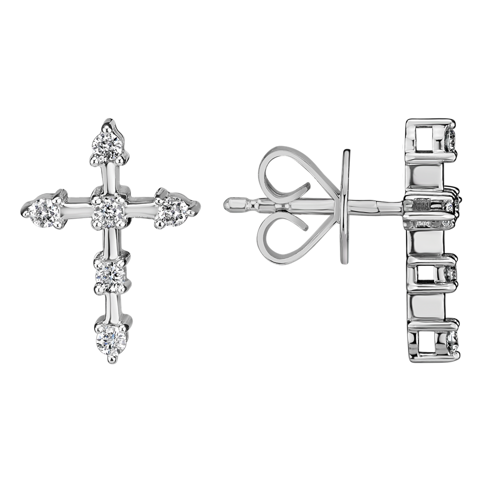 Náušnice s diamanty Sparkling Cross