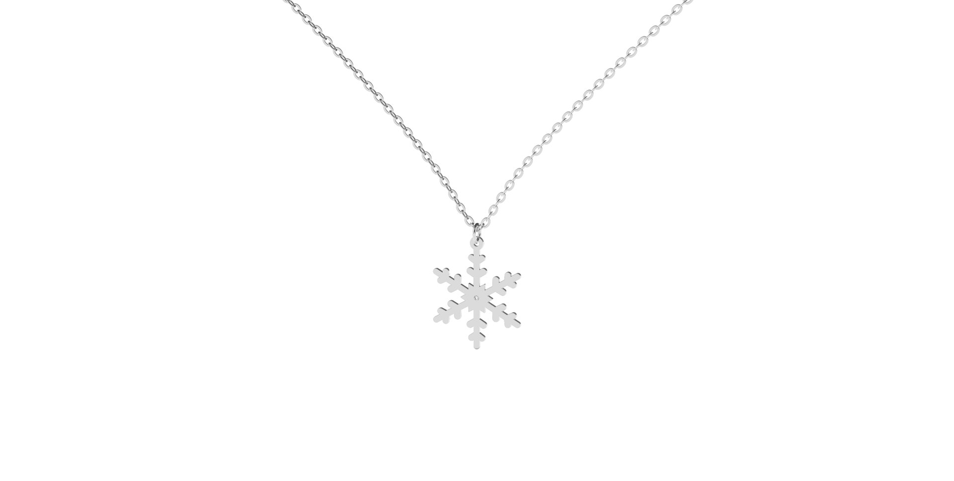 Náhrdelník s diamantem Snowflake