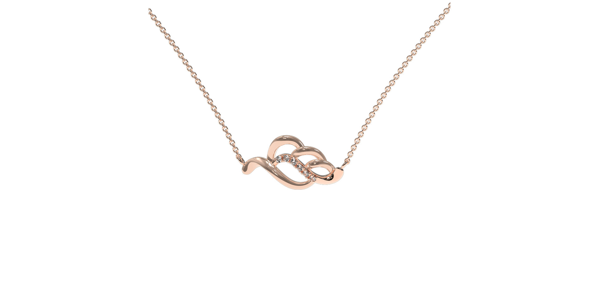 Náhrdelník s diamanty Shimmer Leaf