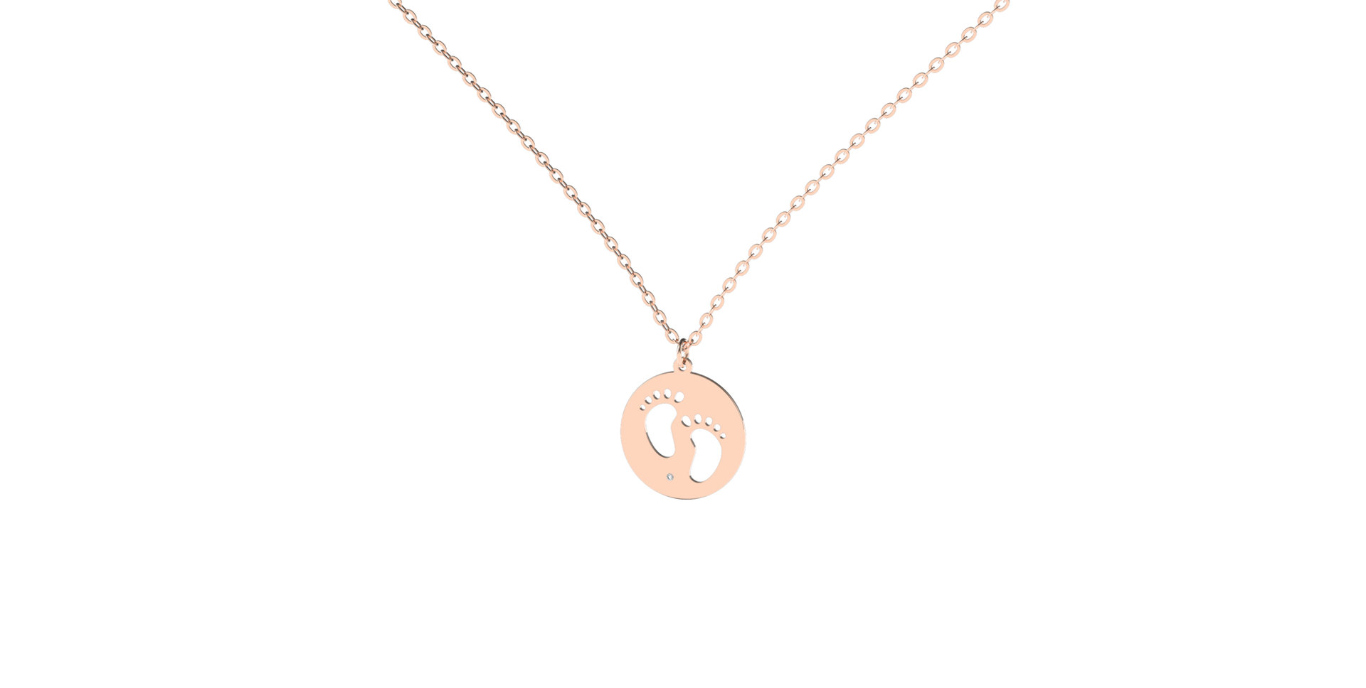 Náhrdelník s diamantem Happy Feet