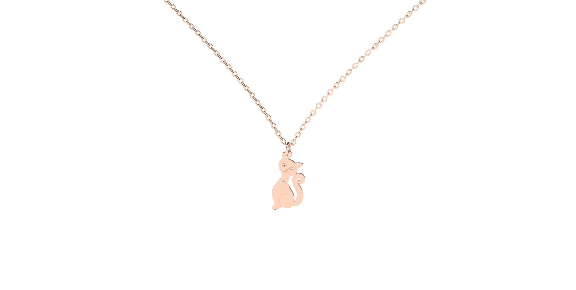 Náhrdelník s diamantem Cat