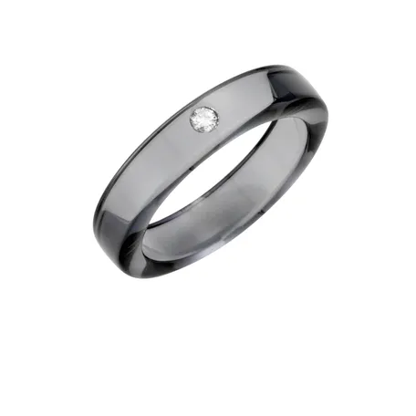 Prsten s diamantem Antrasitt