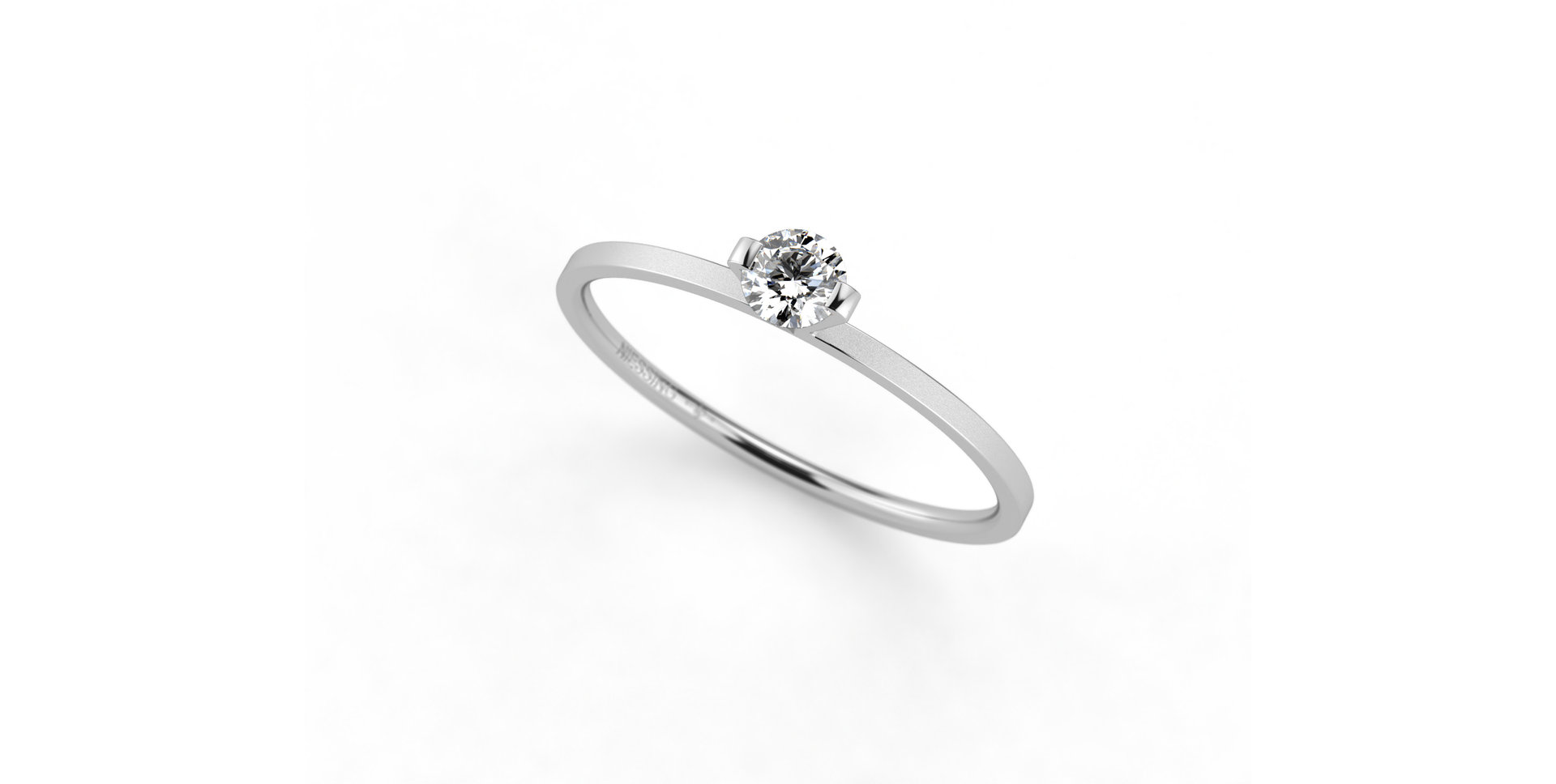 Prsten platina s diamantem Princess Ring