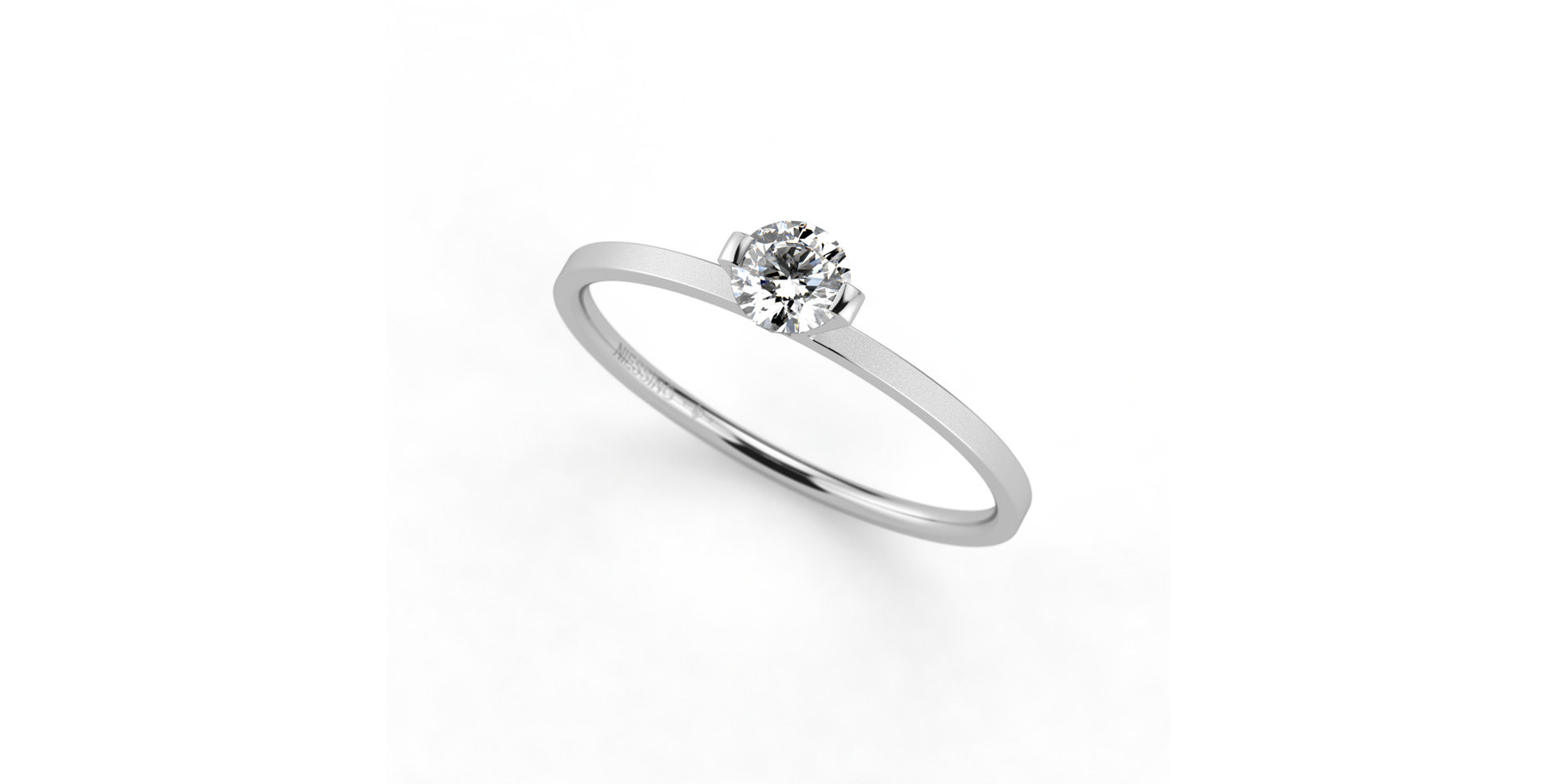 Prsten platina s diamantem Princess Ring