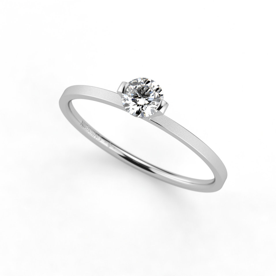 Prsten platina s diamantem Princess Ring
