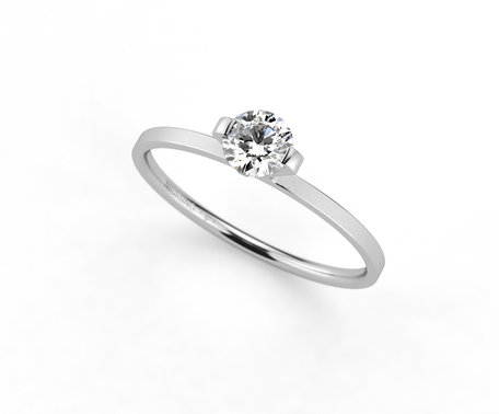 Prsten platina s diamantem Princess Ring