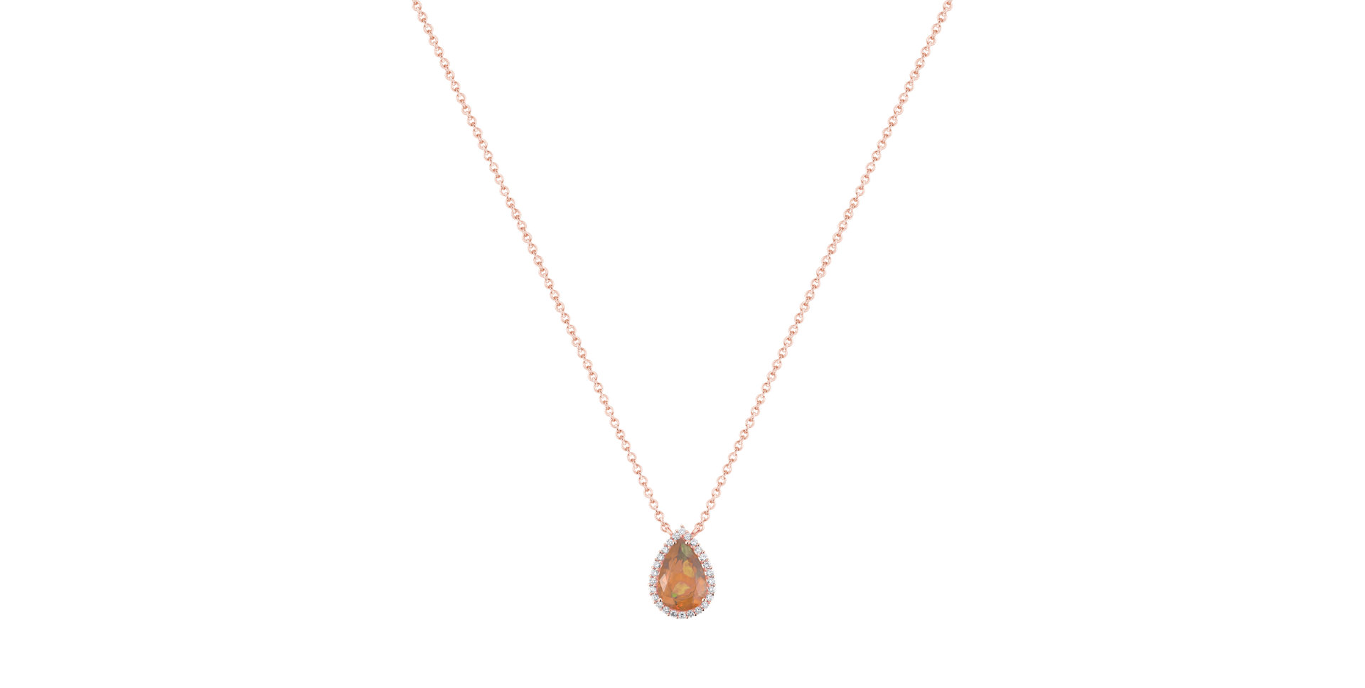 Náhrdelník s diamanty a opálem Dewy Drop
