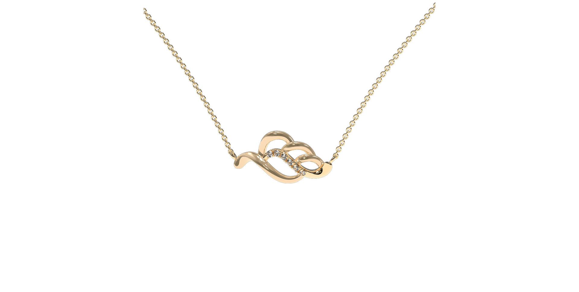 Náhrdelník s diamanty Shimmer Leaf