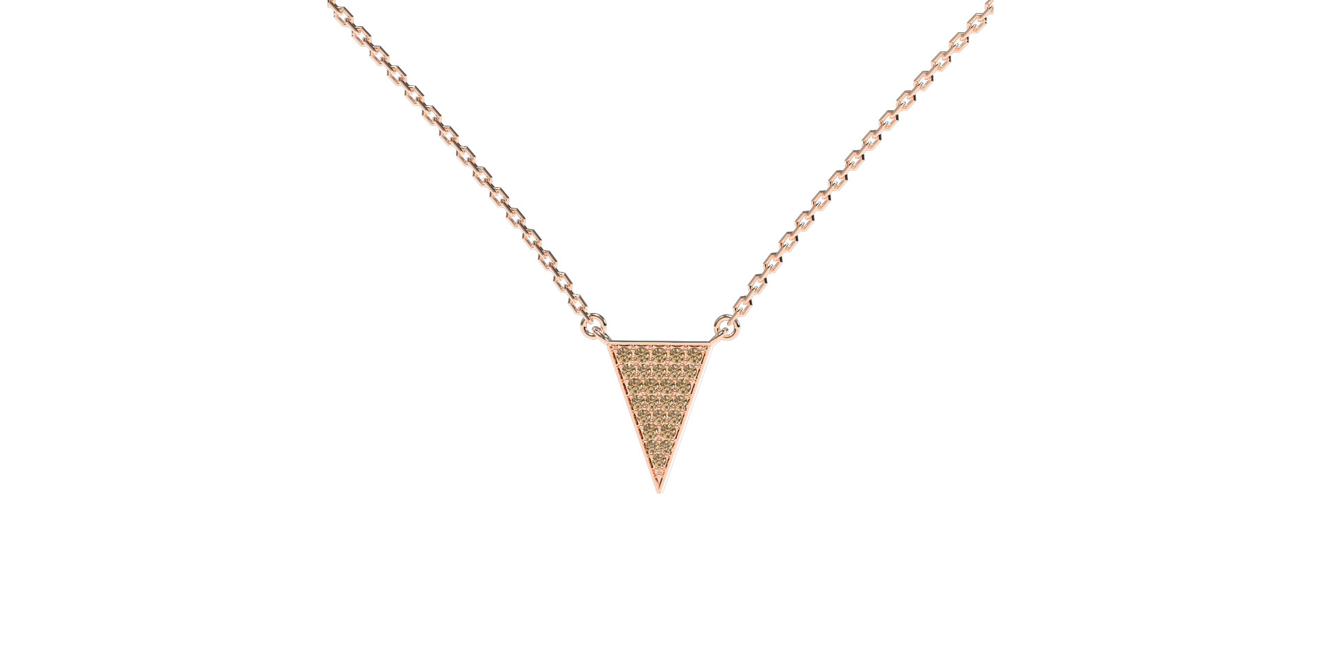 Náhrdelník s hnědými a bílými diamanty Shiny Triangle