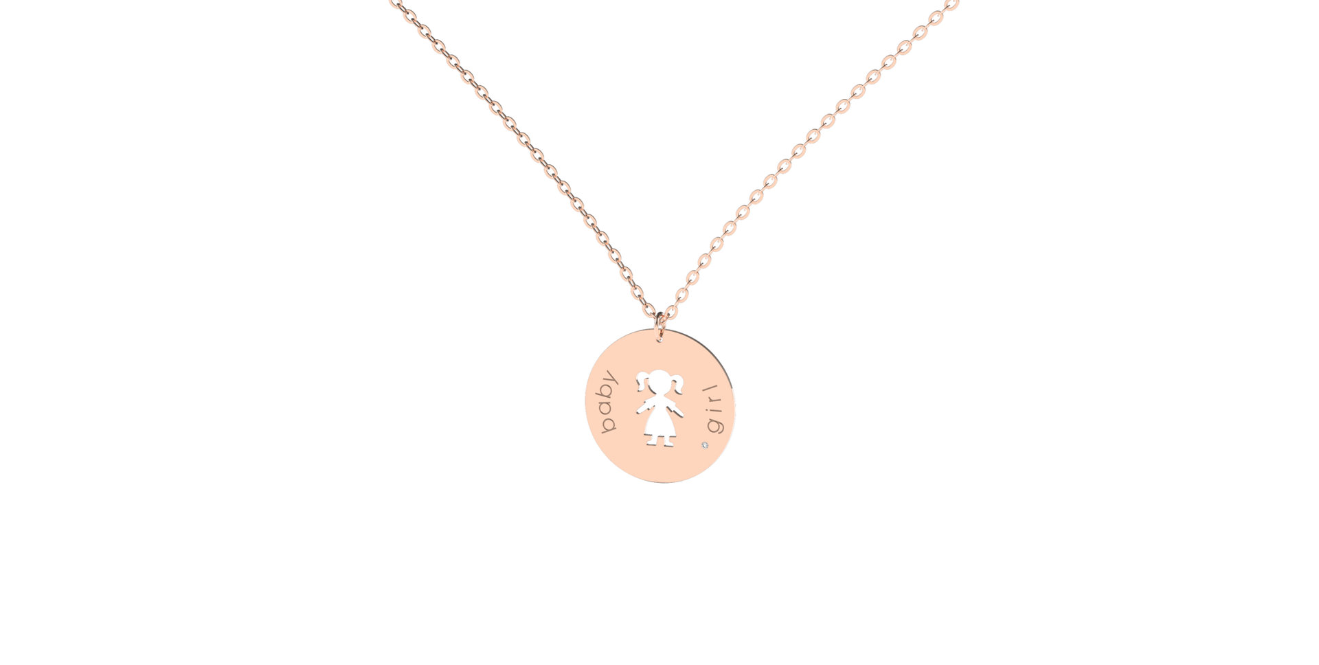 Náhrdelník s diamantem Baby Girl