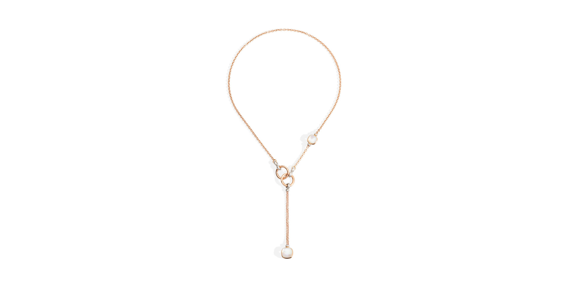 Náhrdelník s diamanty, topazem a perletí Nudo