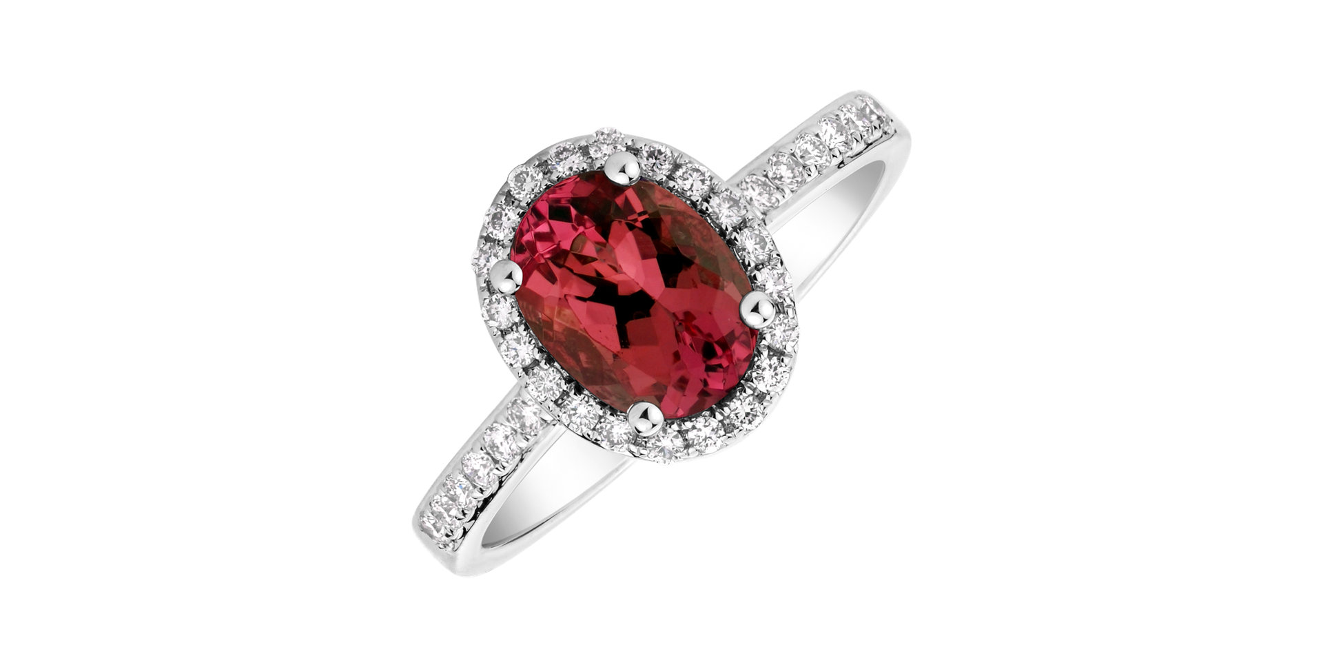 Prsten s diamanty a rubínem Princess