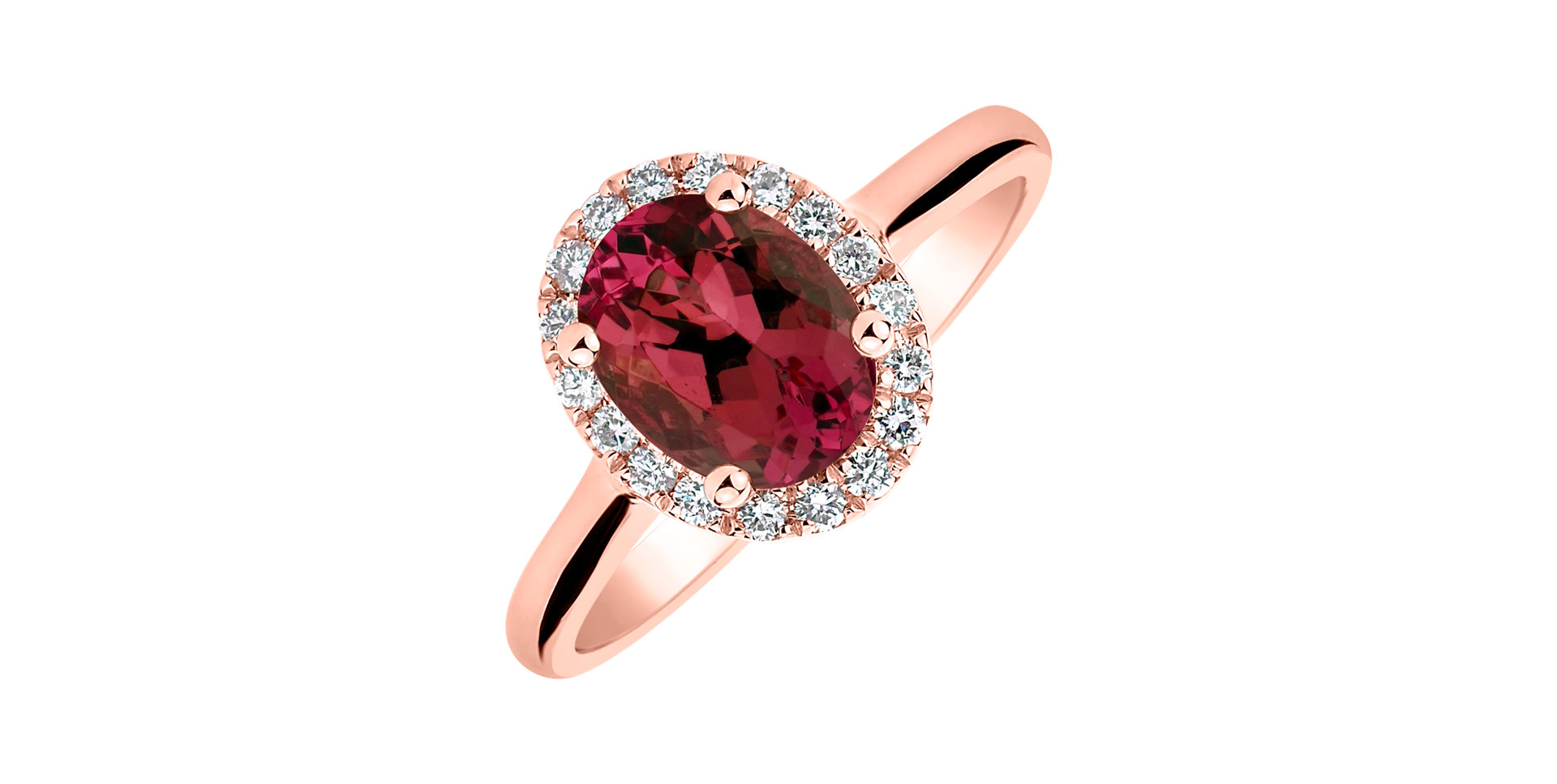 Prsten s diamanty a rubínem Princess