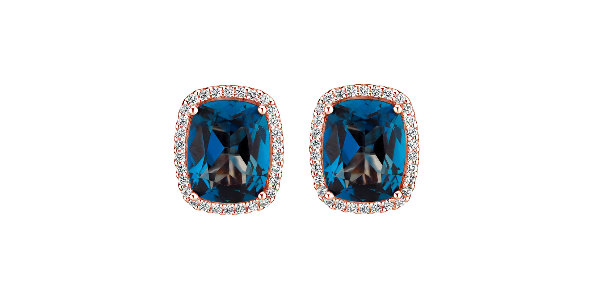 Náušnice s diamanty a topazem Rosette