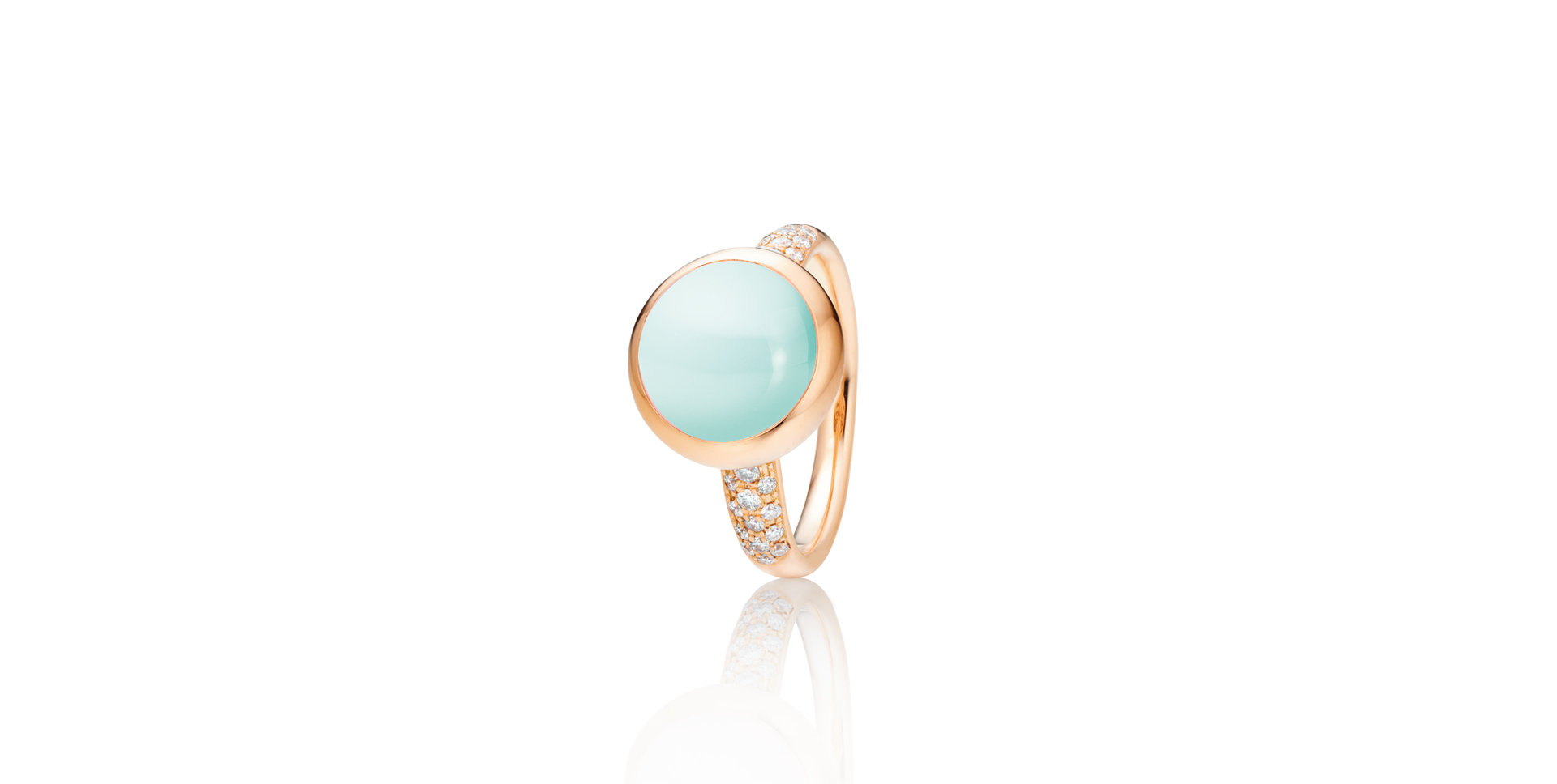 Prsten s diamanty a chalcedonem Velluto