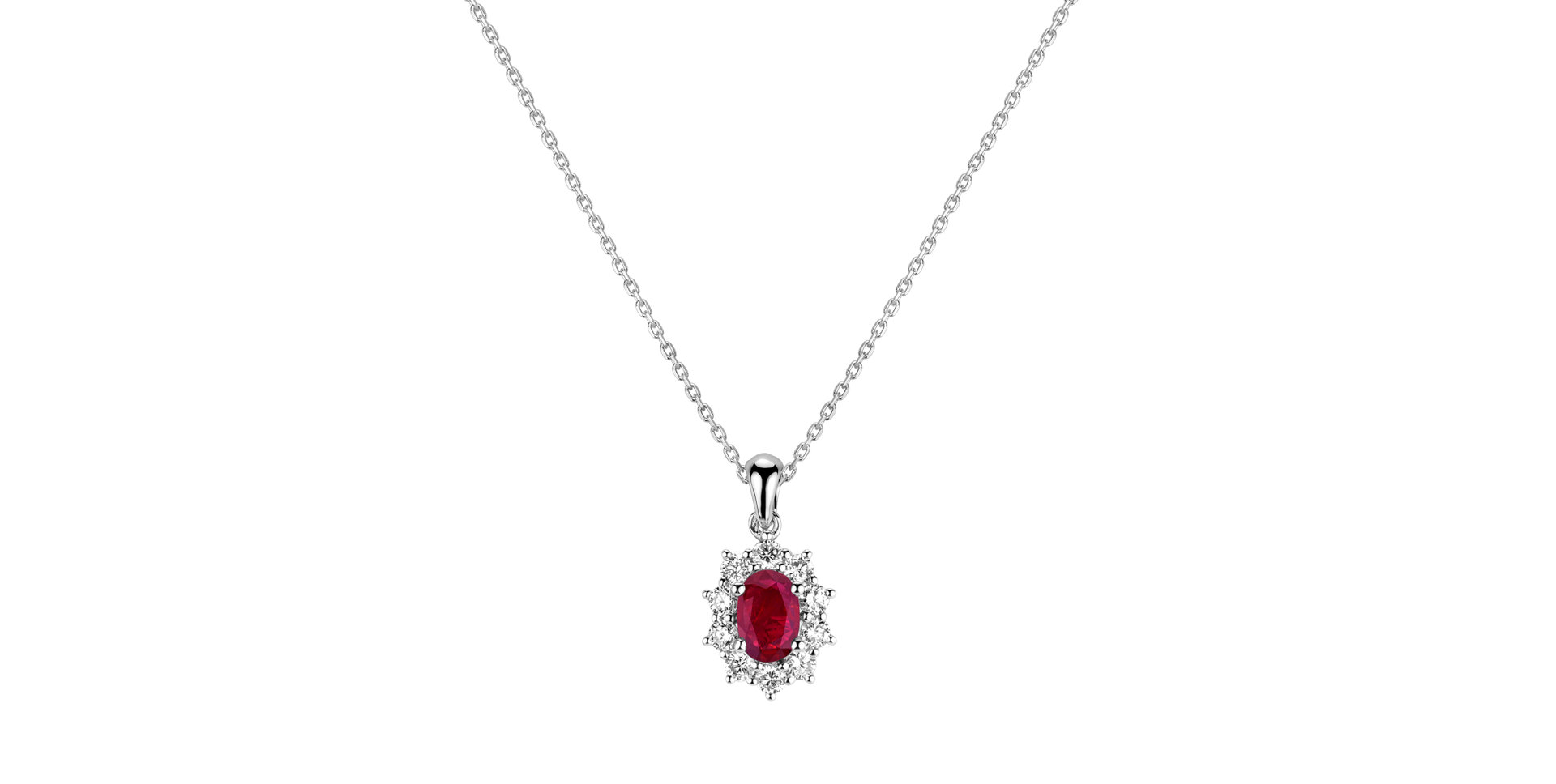 Přívěs s rubínem a diamanty Goddess Elegance