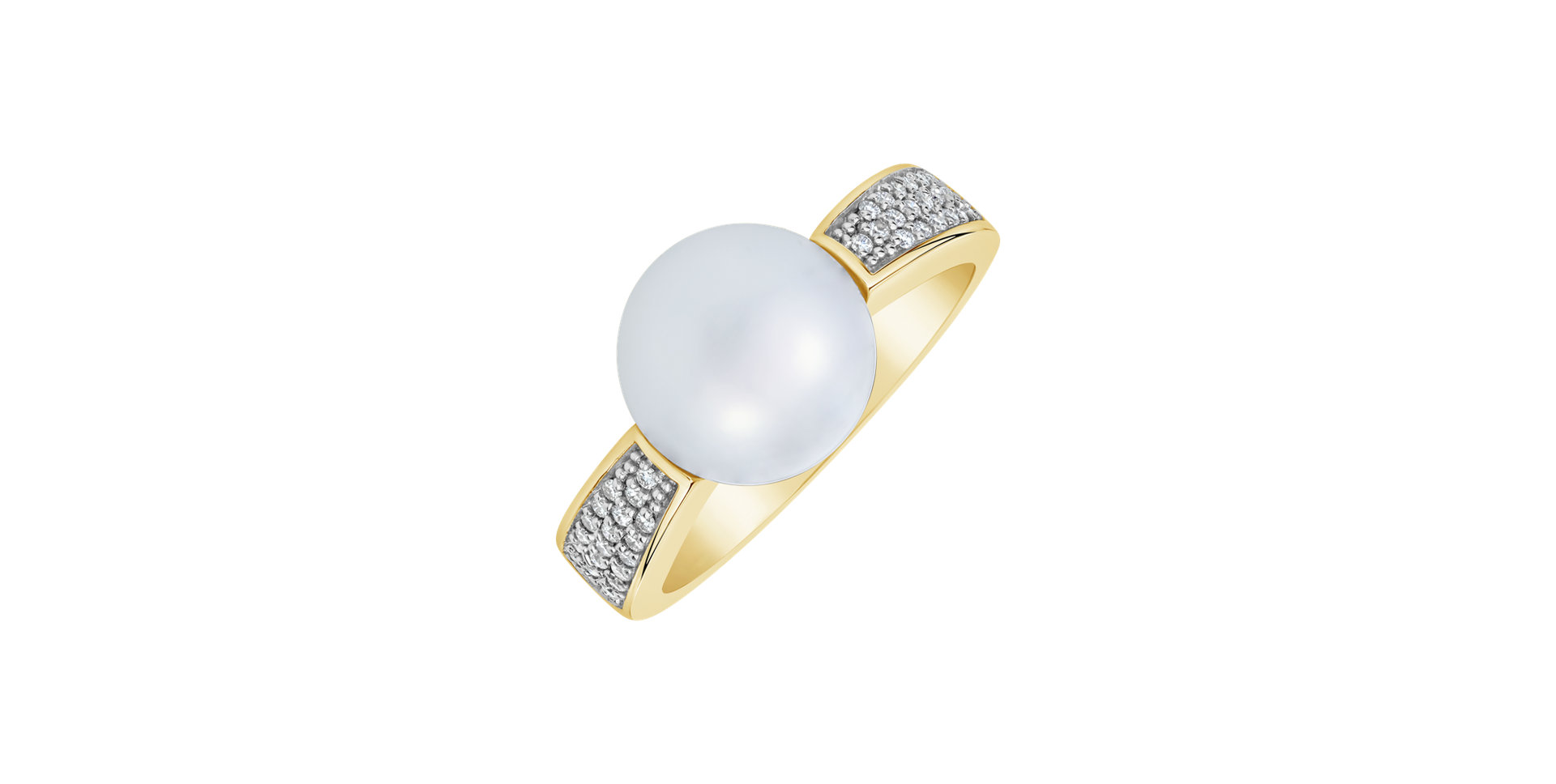 Prsten s diamanty a perlou Sigyn