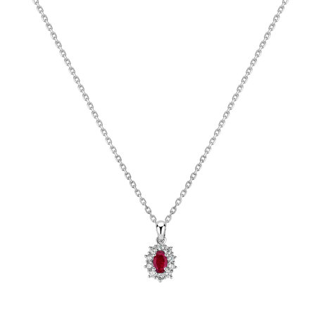 Přívěs s rubínem a diamanty Goddess Elegance