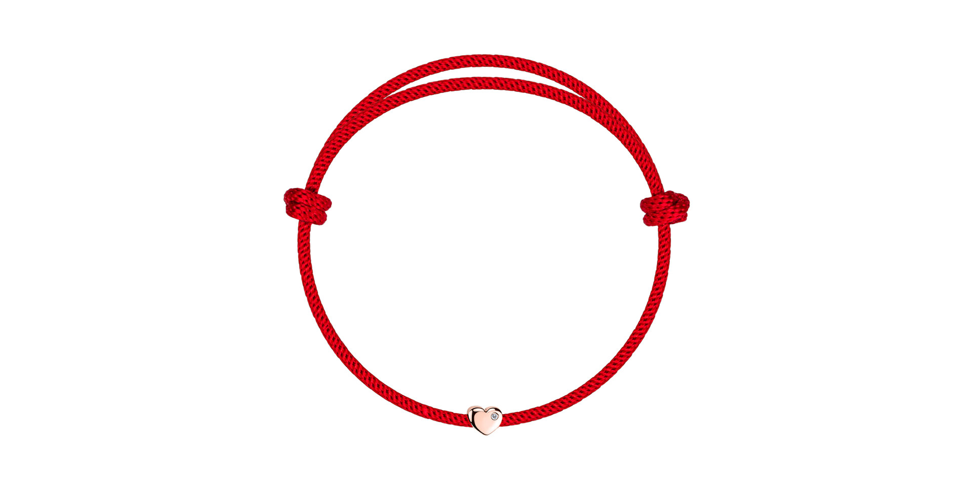Diamantový náramek se šňůrkou Red Heart